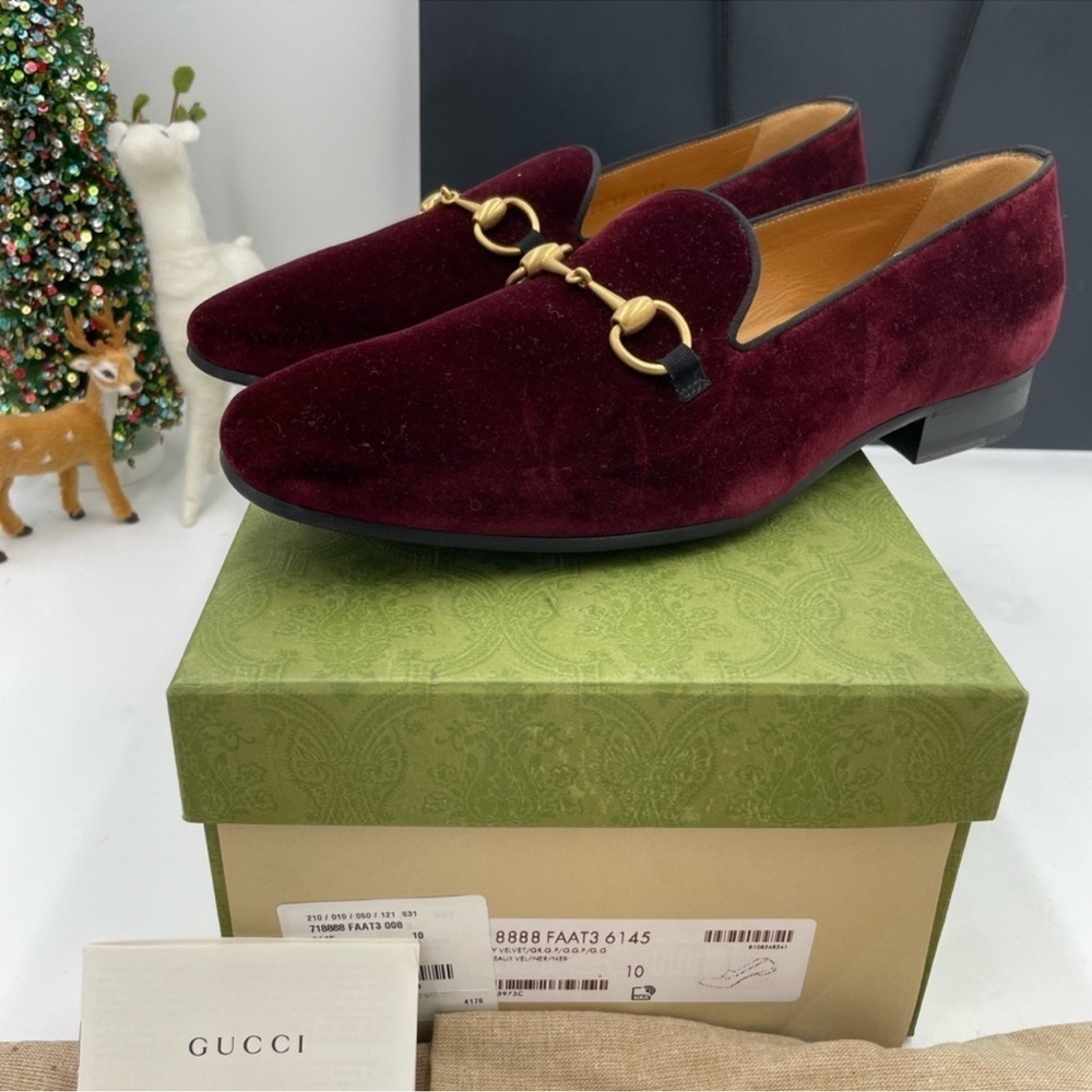 Men’s Gucci velvet horse bit loafer size 10 fits 11 US made in Italy